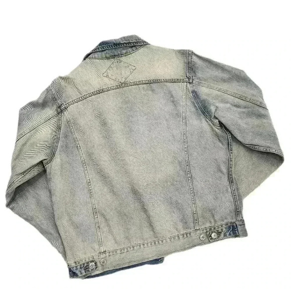 VINTAGE BC ETHIC Denim Jacket, Distressed Acid Wash, Men's Large - Picture 2 of 8